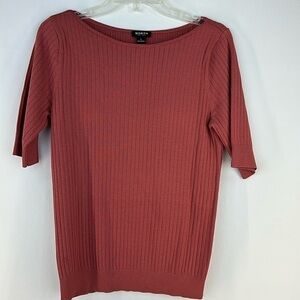 Worth Ribbed Short Sleeve Knit, L